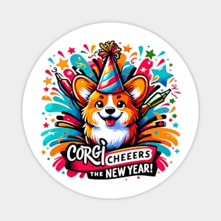 Corgi, New Years Bash Magnet